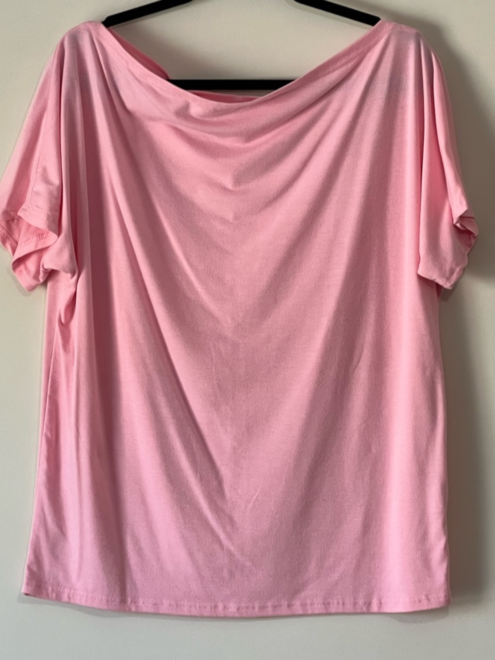 Women's Pink Draped Boatneck Top
